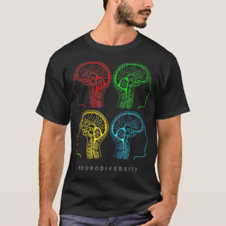 T-shirt Neurodiversité pour TDAH et Autisme Cerveau graphi