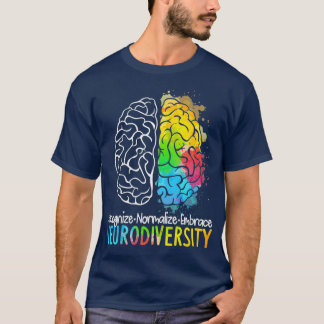 T-shirt Neurodiversité Spectre d'autisme DMPS TDAH arc-en-