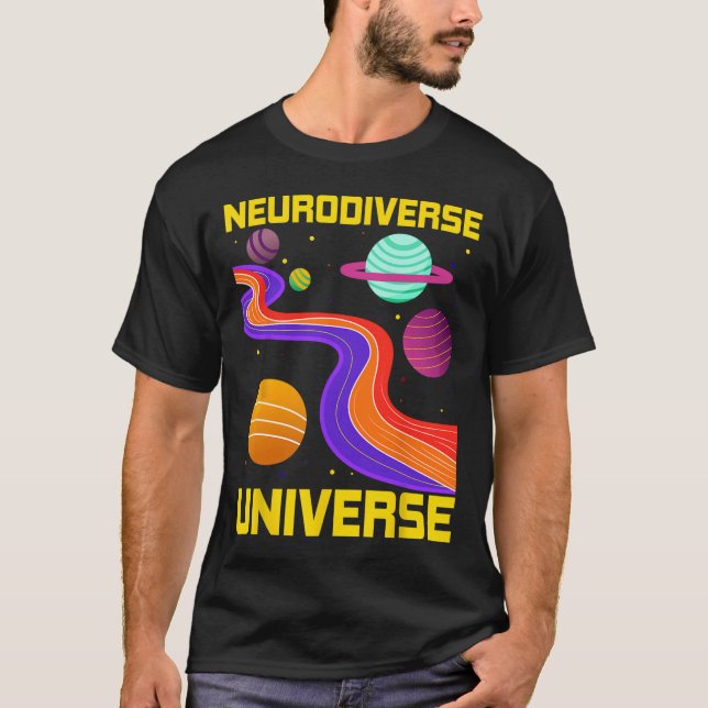 T-shirt Neurodiversité Univers Neurodiversité Adhd Autisme (Devant)