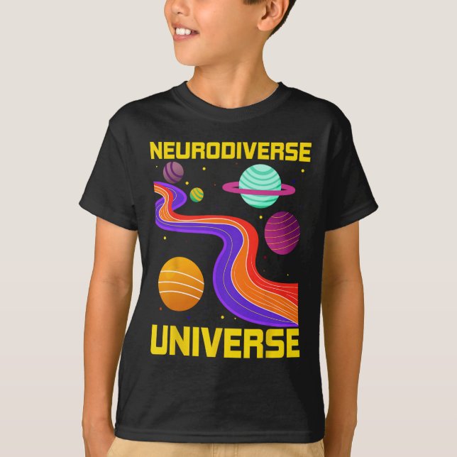 T-shirt Neurodiversité Univers Neurodiversité Adhd Autisme (Devant)