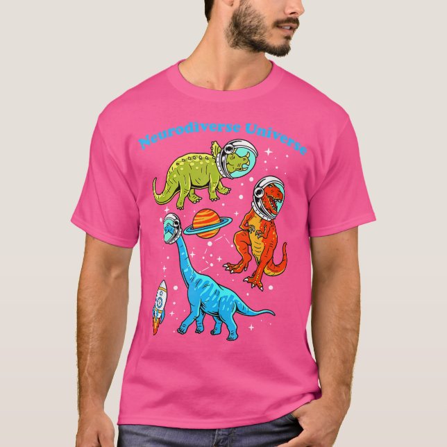 T-shirt Neurodiversité Universe Dinosaures Espace Et Cad A (Devant)