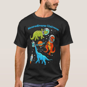 T-shirt Neurodiversité Universe Dinosaures Espace Et Cad A