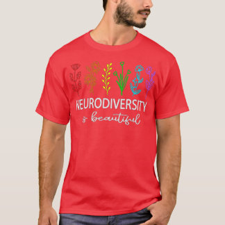 T-shirt Neurodiversity Autism Awareness Adhd Flower Autism