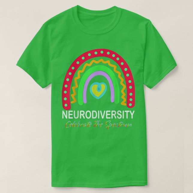 T-shirt neurodiversity autism spectrum asd adhd rainbow bo (Design devant)