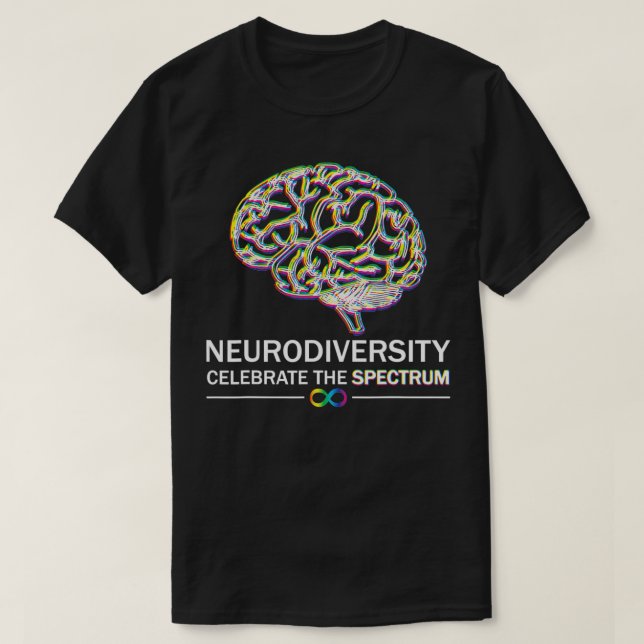 T-shirt Neurodiversity Pride Autism Spectrum ASD ADHD Rain (Design devant)