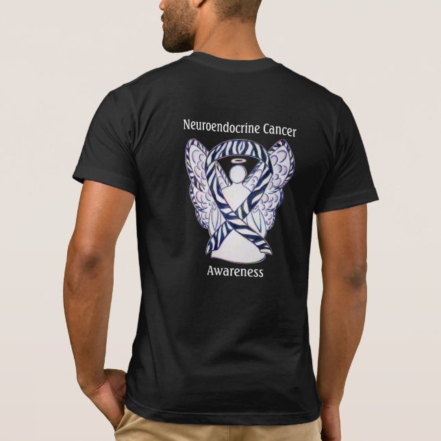 T-shirt Neuroendocrine Cancer Sensibilisation Ruban Angel  (Dos)