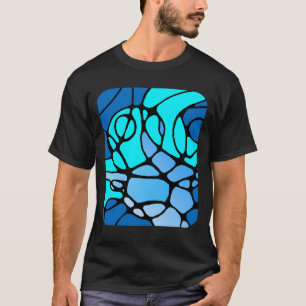 T-shirt Neurographique bleu design abstrait moderne