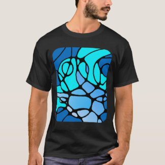 T-shirt Neurographique bleu design abstrait moderne