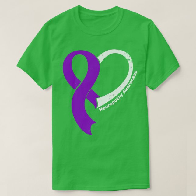 T-shirt Neuropathie Sensibilisation Hope Love Heart Ribbon (Design devant)