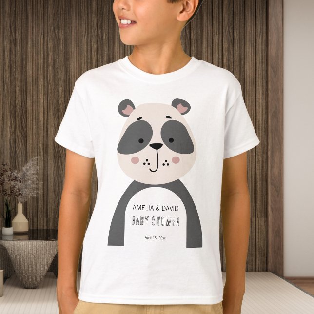 T-shirt Neutral Panda Baby Shower Kids Outfit (Créateur téléchargé)