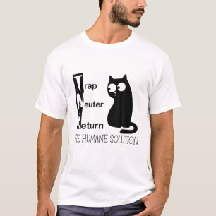 T-shirt Neutre Piège Retourne La Solution Humane. Chat mig