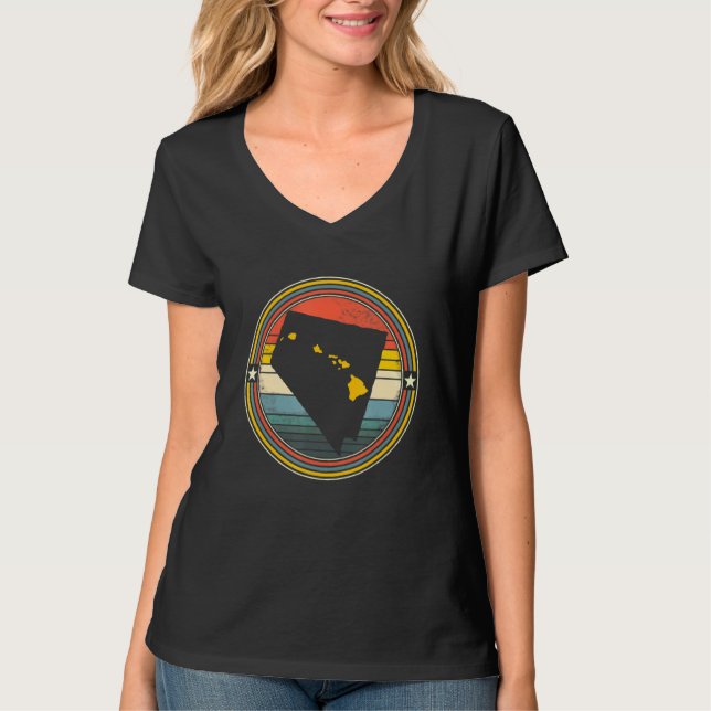 T-shirt Nevada Hawaii Roots Origine State Map Retro (Devant)