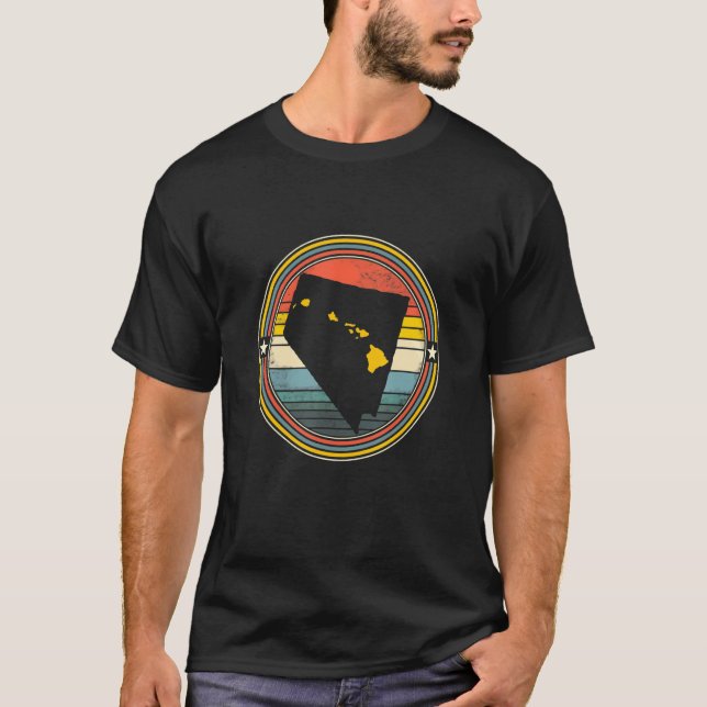T-shirt Nevada Hawaii Roots Origine State Map Retro (Devant)