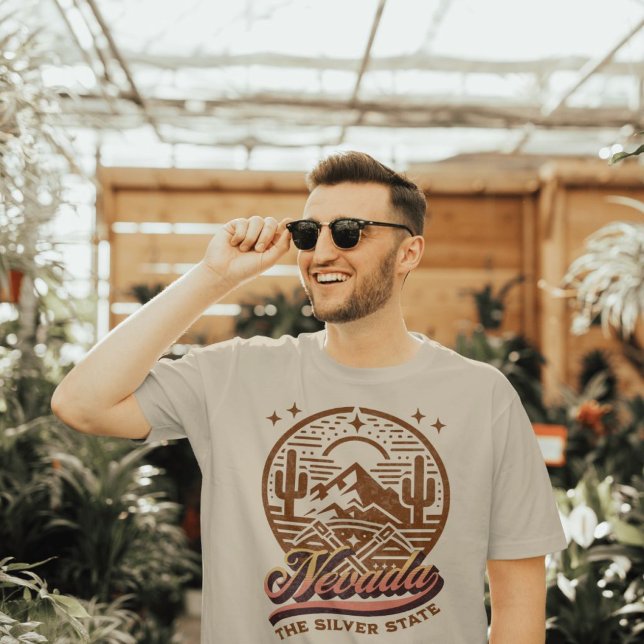 T-shirt Nevada L'État Argent (Créateur téléchargé)