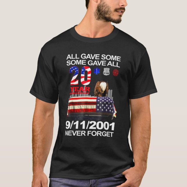 T-shirt Never Forget 9 11 2001 20th Anniversary Firefighte (Devant)