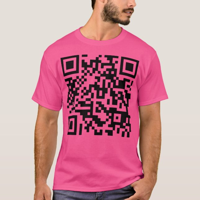 T-shirt Never Gonna Give You Up Qr Code (Devant)