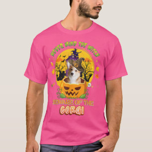 T-shirt Never Mind The Witch Beware Of Corgi Dog Halloween