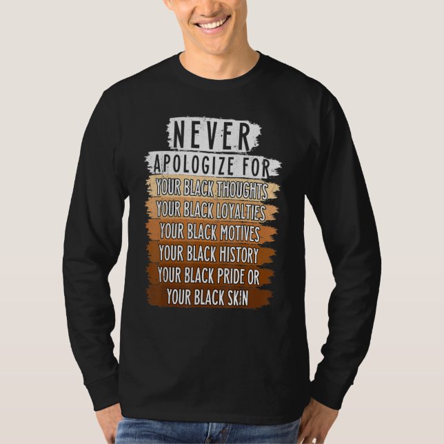 T-shirt Never Retro Apologize BLM Black History Month Mela (Devant)
