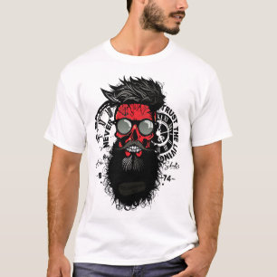 T-shirt never trust the living Tête de mort hipster skull
