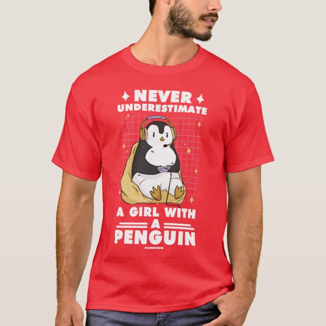 T-shirt Never Underestimate A Girl With A Penguin Gaming b (Devant)