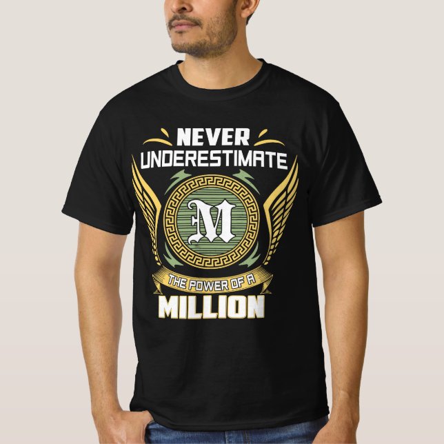 T-shirt Never Underestimate The Power Of A Million (Devant)