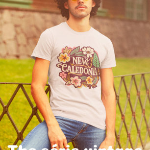T-shirt New Caledonia floral, bouquet tropical, frangipani