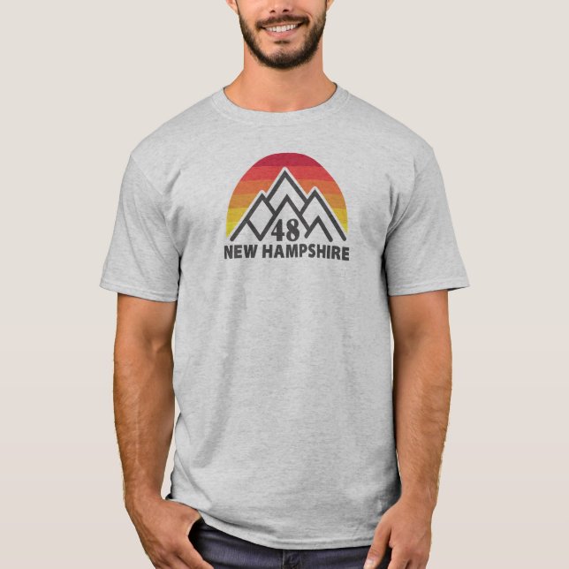 T-shirt New Hampshire 48 Retro Mountain (Devant)