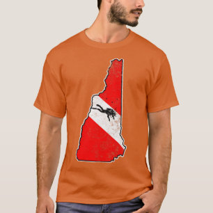 T-shirt New Hampshire Dive Drapeau Plongée Scuba State Map