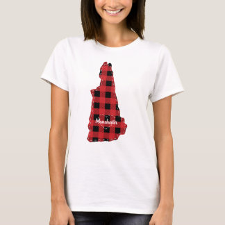 T-shirt New Hampshire Hometown State Plaid Christmas