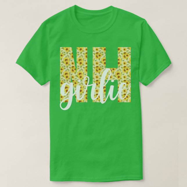 T-shirt New Hampshire NH Girlie Cute Sunflower Accueil Éta (Design devant)