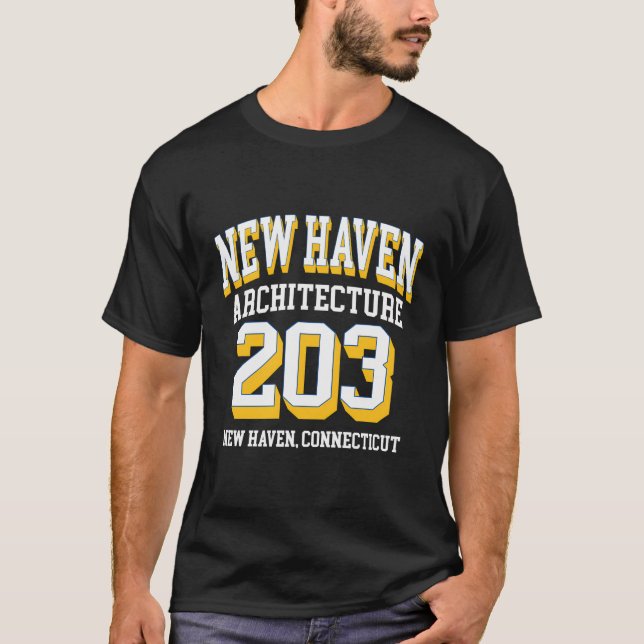 T-shirt New Haven Area Code 203 - Pour Architecture Aficio (Devant)