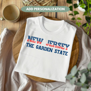 T-shirt New Jersey Patriotique The Garden State Custom
