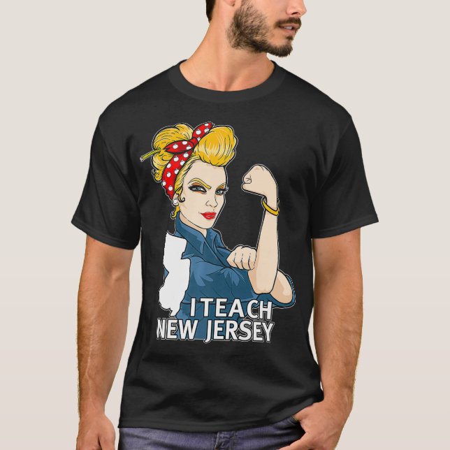 T-shirt New Jersey Red For Ed Blonde Hair Strong Teacher G (Devant)