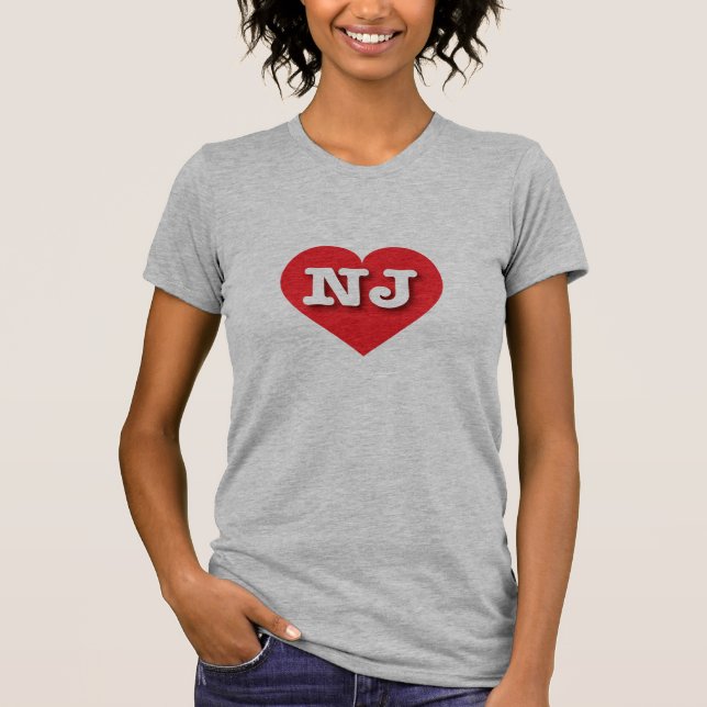 T-shirt New Jersey Red Heart - J'aime NJ (Devant)