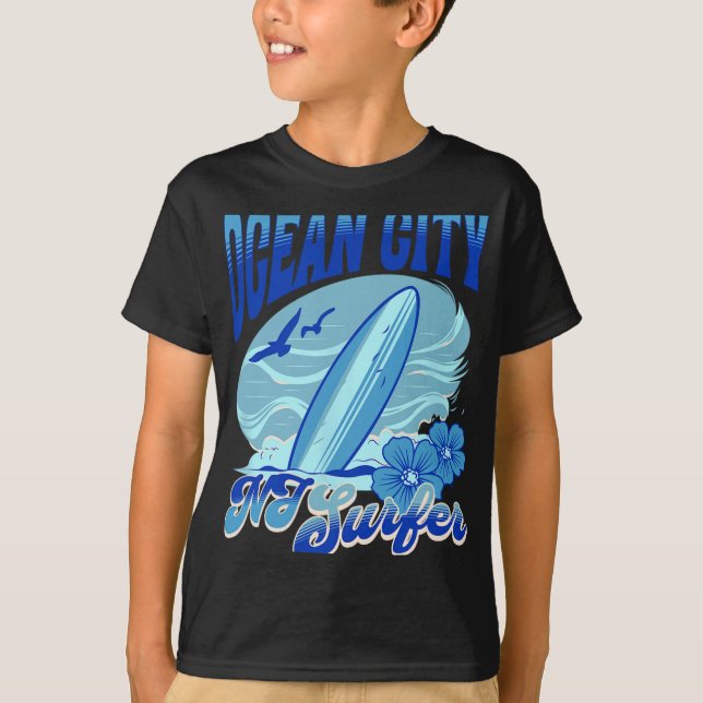 T-shirt New Jersey Surfer Ocean City Nj Surfing Beach Sand (Devant)