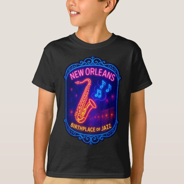 T-shirt New Orleans, Louisiana, Birthplace Of Jazz  (Devant)