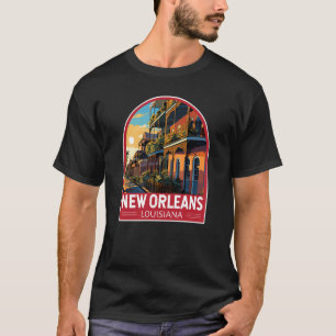 T-shirt New Orleans Louisiana Travel Art Vintage