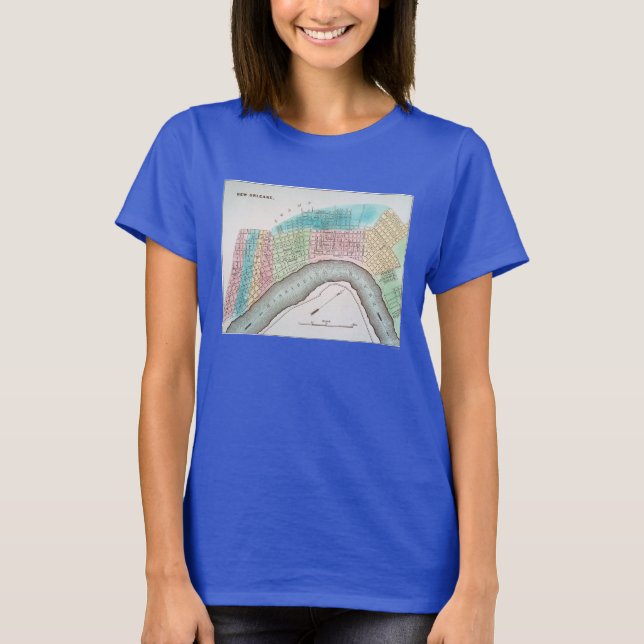 T-shirt New Orleans Map, 1837 (Devant)