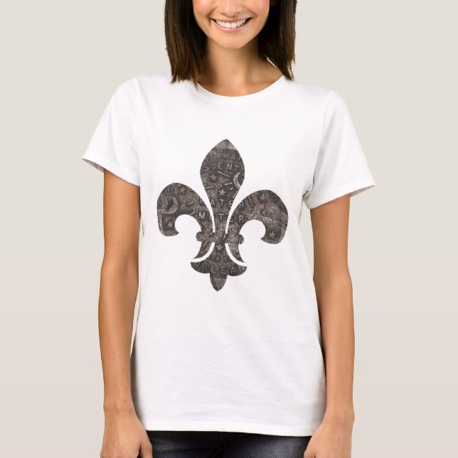 T-shirt New Orleans Water Meter Lid Fleur De Lid (Devant)