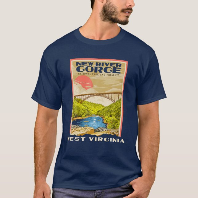 T-shirt New River Gorge National Park West Virginia Raftin (Devant)