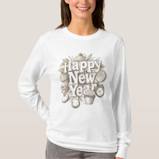 T-shirt new year amazing cup cake design