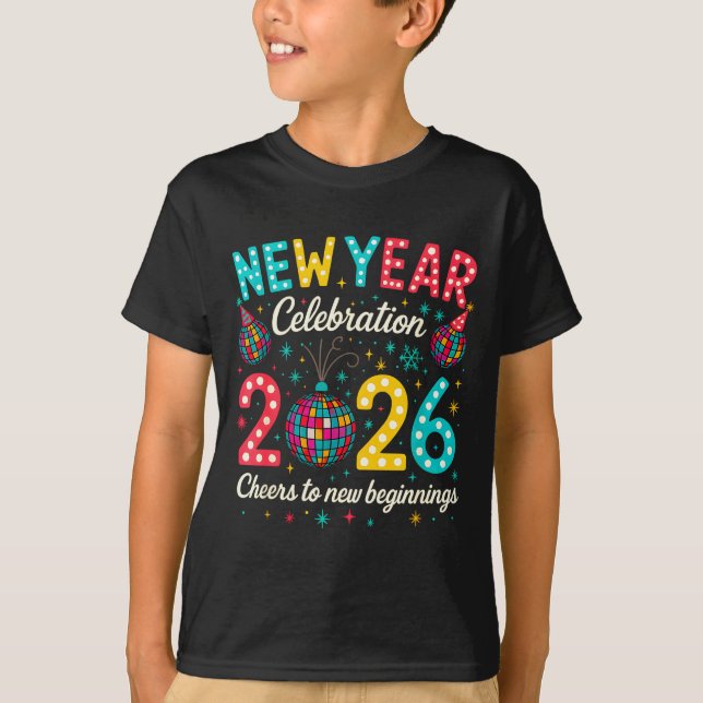 T-shirt New Year Celebration 2026 Disco Ball Matching Wint (Devant)