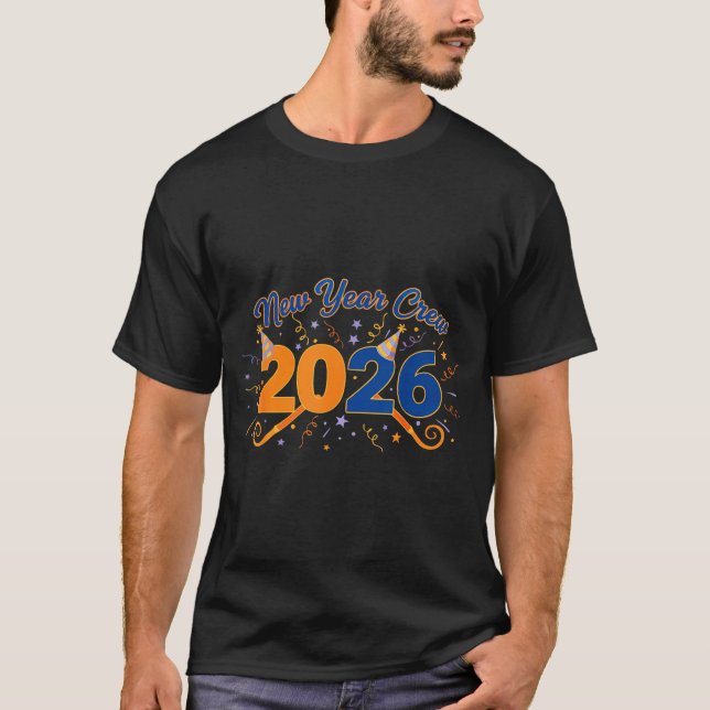 T-shirt New Year Crew 2026 Fireworks Celebration  (Devant)