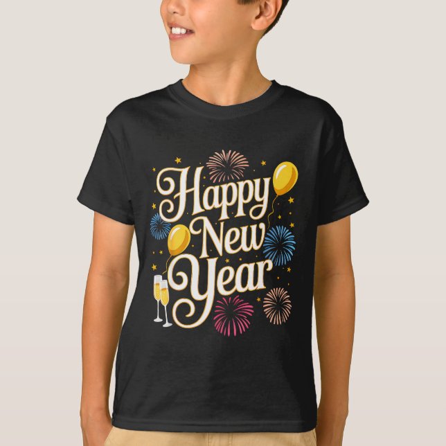 T-shirt New Years Eve 2026 Party Countdown Fireworks Happy (Devant)