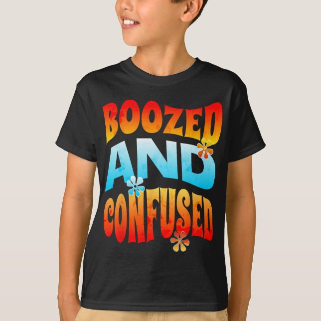 T-shirt New Years Eve Boozed And Confused Retro 2025 Adult (Devant)
