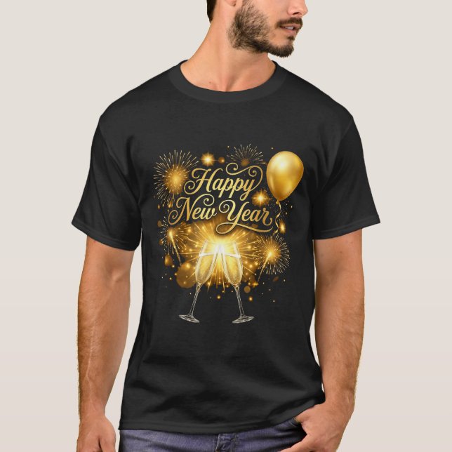 T-shirt New Years Eve Party Supplies 2026 Happy New Year F (Devant)