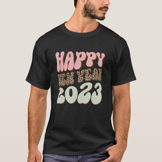 T-shirt New Years Eve Party Supplies Groovy Happy New Year (Devant)