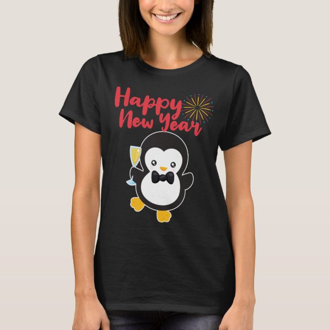 T-shirt New Year's Eve Penguin (Devant)