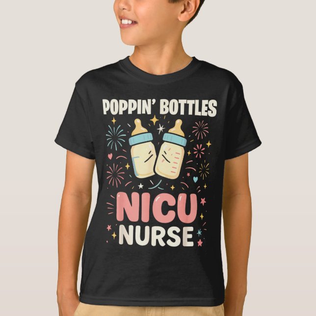 T-shirt New Years Shirt, Nurse Png Bottles For The New Yea (Devant)