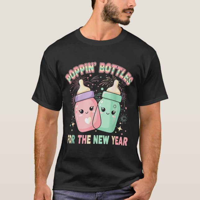 T-shirt New Years Shirt, Nurse Png Bottles For The New Yea (Devant)